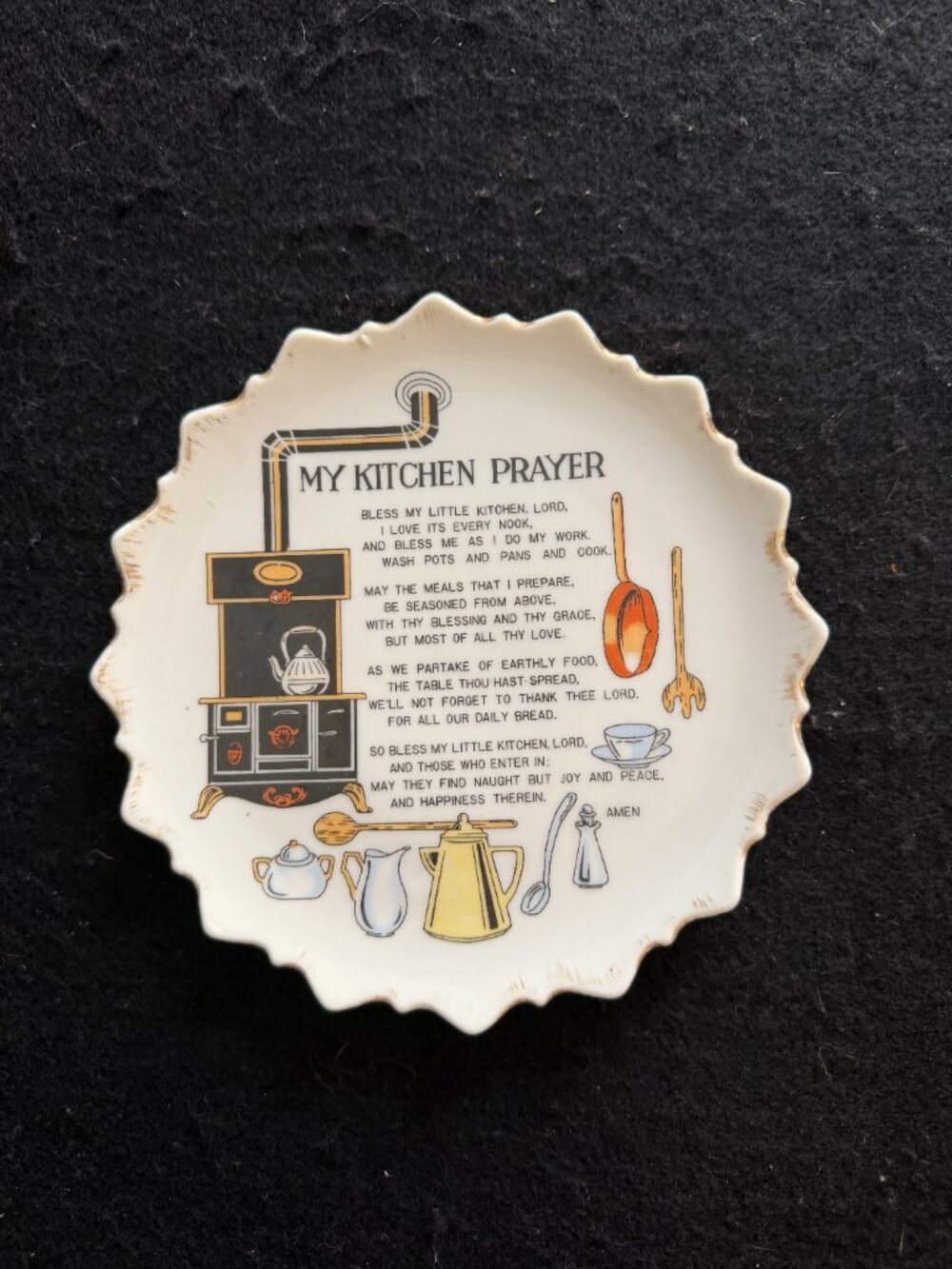 Vintage “My Kitchen Prayer” Ceramic Decorative Plate - Picture 3 of 4